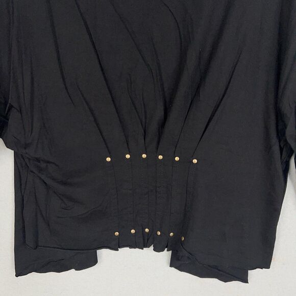 Testimony Los Angeles Cardigan Womens Small Black Drape Open Studded Jacket Y2K - Picture 8 of 12